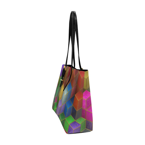 Geometric Rainbow Cubes Texture Euramerican Tote Bag/Large (Model 1656)