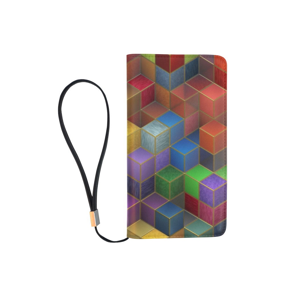 Geometric Rainbow Cubes Texture Men's Clutch Purse （Model 1638）