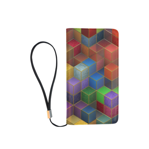 Geometric Rainbow Cubes Texture Men's Clutch Purse （Model 1638）