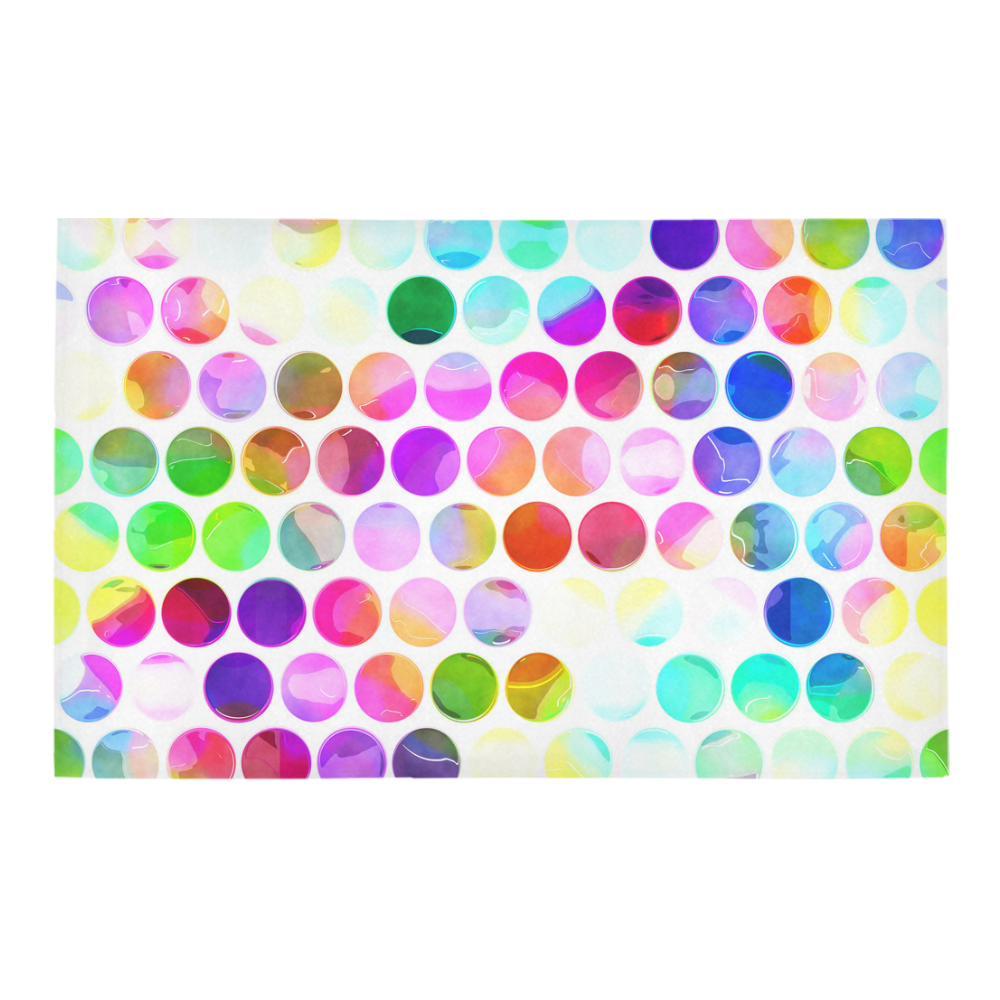 Watercolor Polka Dots Bath Rug 20''x 32''