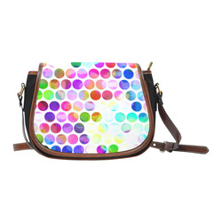Watercolor Polka Dots Saddle Bag/Small (Model 1649)(Flap Customization)