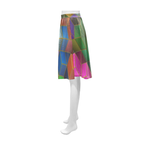 Geometric Rainbow Cubes Texture Athena Women's Short Skirt (Model D15)