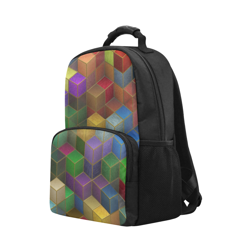 Geometric Rainbow Cubes Texture Unisex Laptop Backpack (Model 1663)