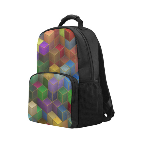 Geometric Rainbow Cubes Texture Unisex Laptop Backpack (Model 1663)