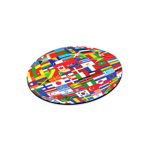 International Travel Flag World Round Mousepad