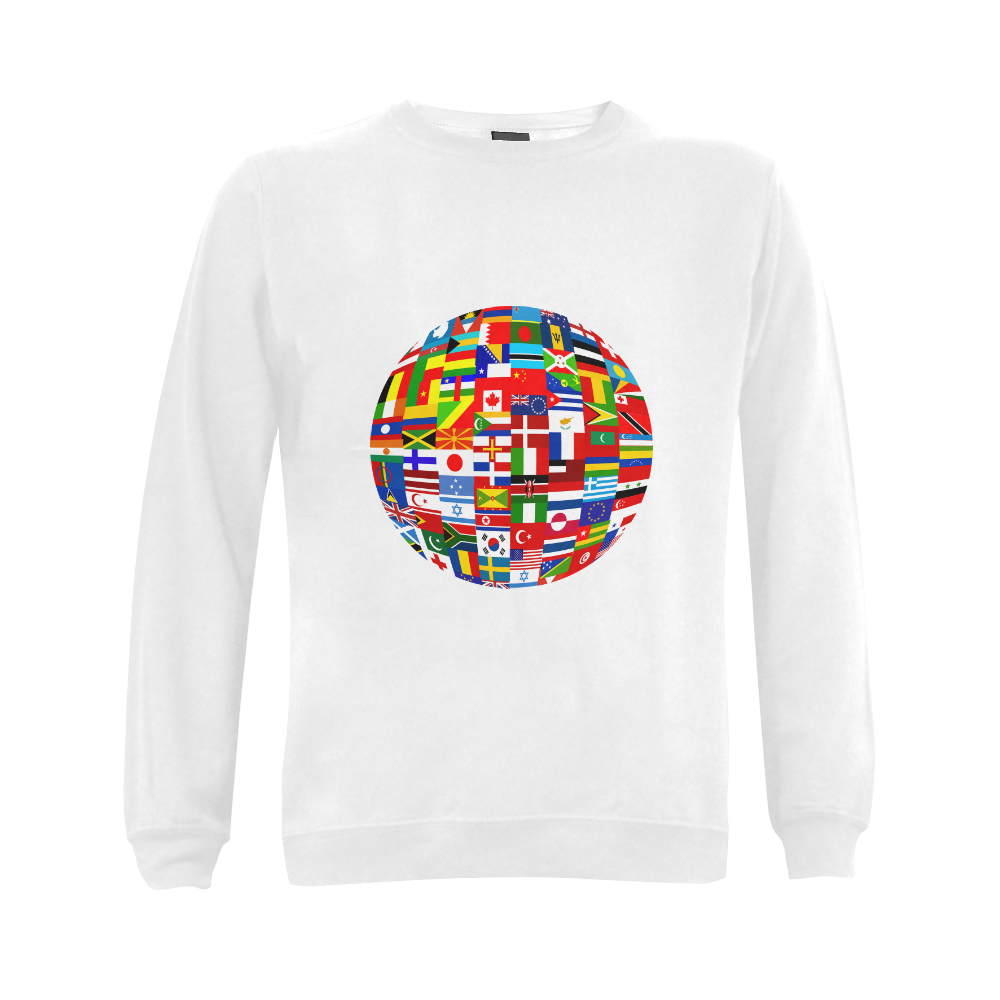 International Travel Flag World Gildan Crewneck Sweatshirt(NEW) (Model H01)