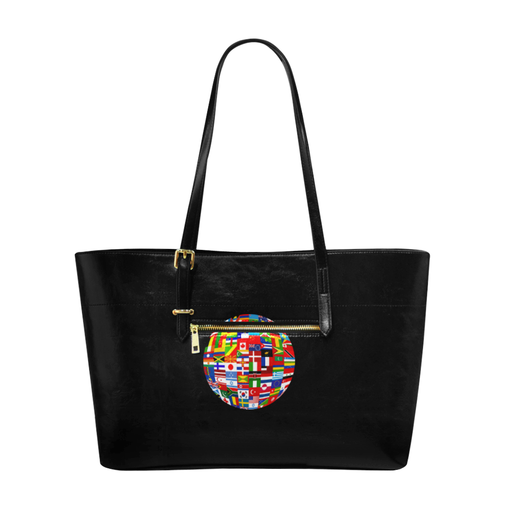 International Travel Flag World Euramerican Tote Bag/Large (Model 1656)