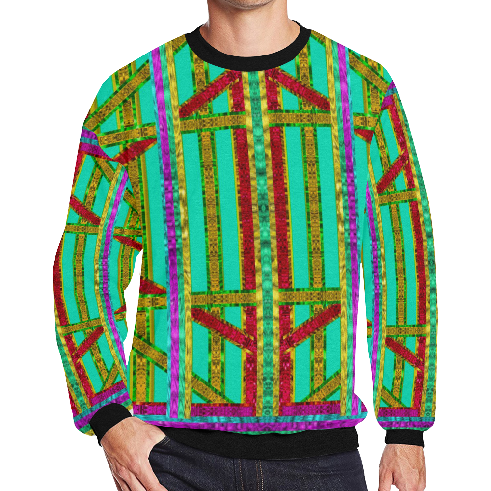 Gift wrappers for body and soul Men's Oversized Fleece Crew Sweatshirt (Model H18)