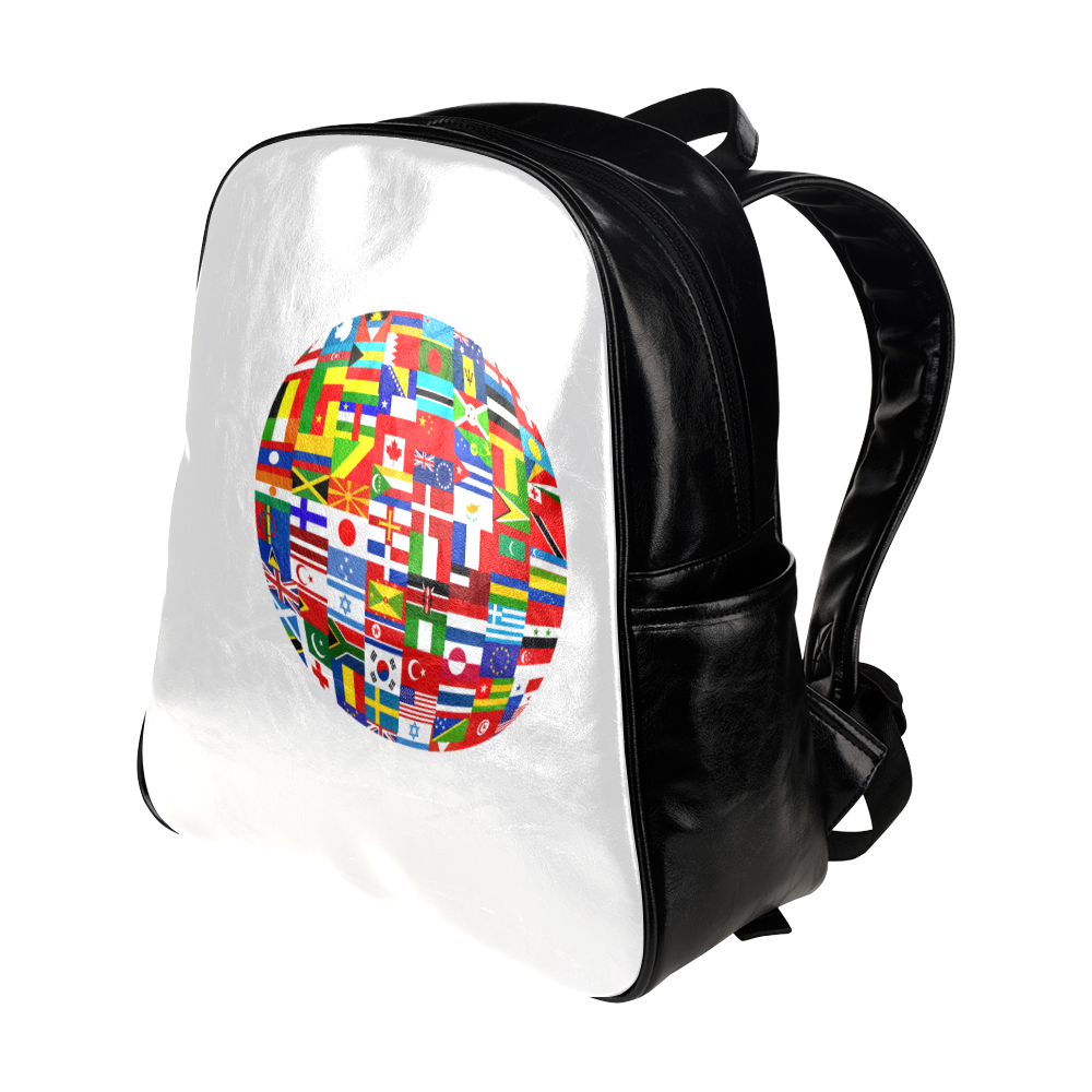 International Travel Flag World Multi-Pockets Backpack (Model 1636)