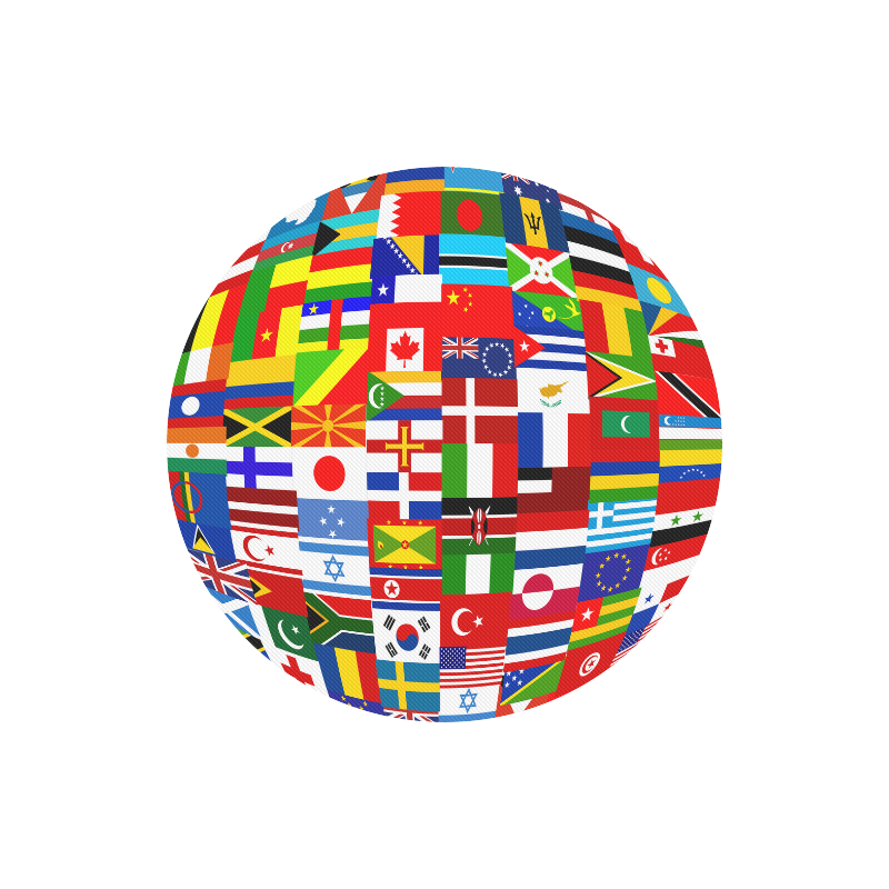 International Travel Flag World Round Mousepad