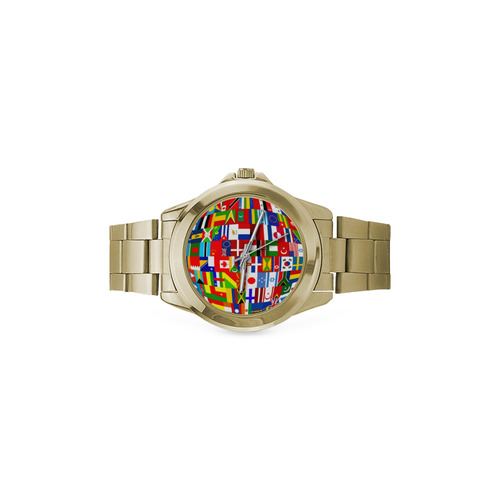 International Travel Flag World Custom Gilt Watch(Model 101)