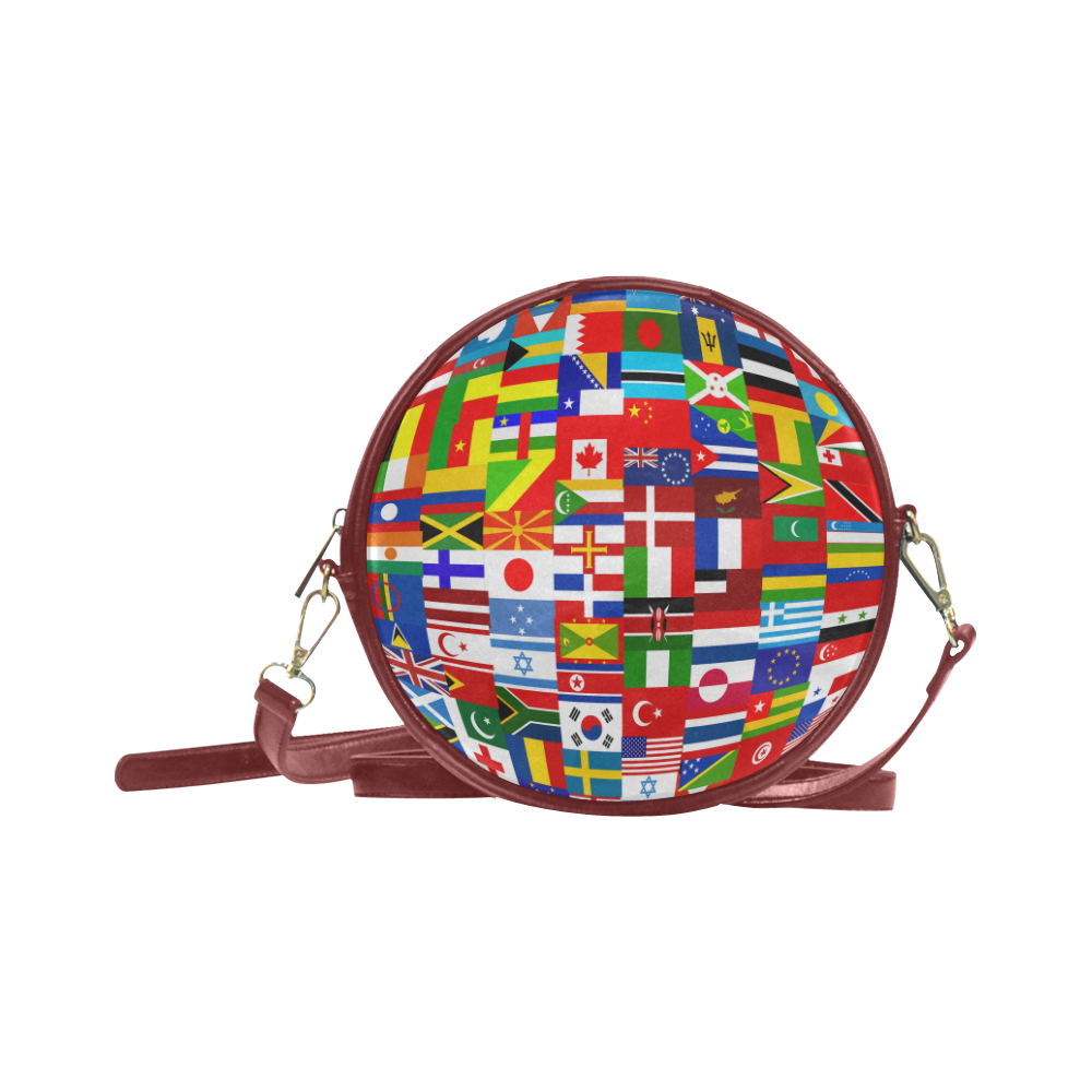 International Travel Flag World Round Sling Bag (Model 1647)