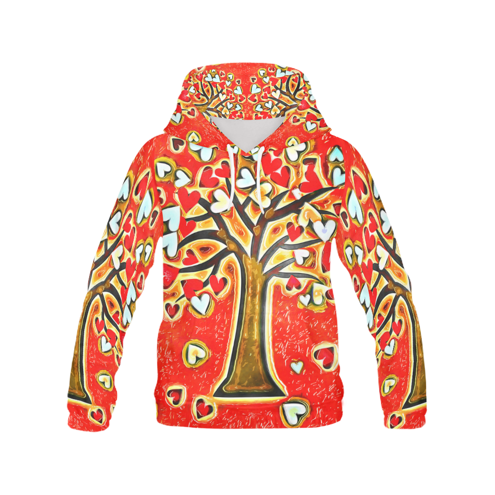 Watercolor Love Tree All Over Print Hoodie for Men/Large Size (USA Size) (Model H13)