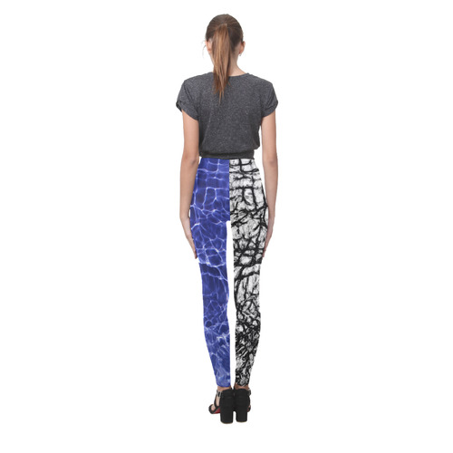 Rattled Water B & W Cassandra Women's Leggings (Model L01)