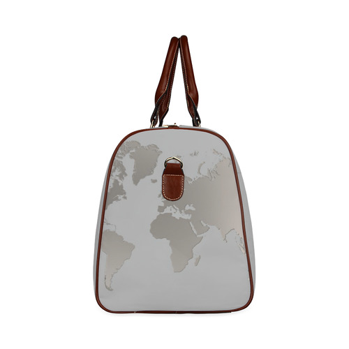 Custom Travel Bag World Map Gray Waterproof Travel Bag/Large (Model 1639)