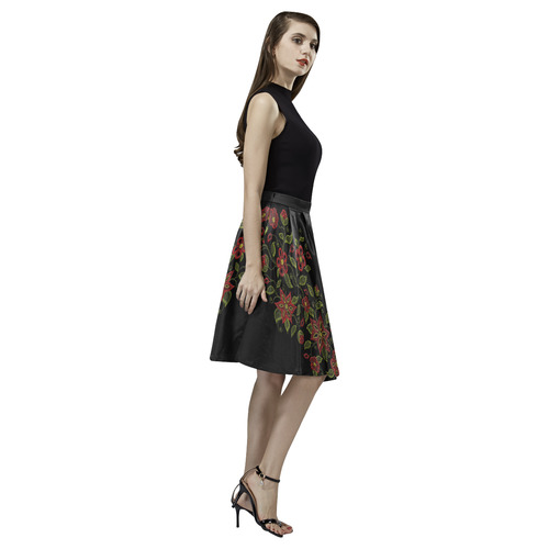 Metis Art Skirts Native Beading Skirts Melete Pleated Midi Skirt (Model D15)
