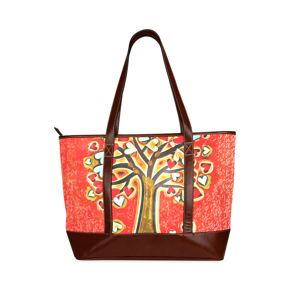 Watercolor Love Tree Tote Handbag (Model 1642)