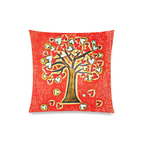 Watercolor Love Tree Custom Zippered Pillow Case 20"x20"(Twin Sides)