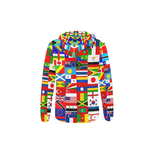 World Flag Montage All Over Print Full Zip Hoodie for Kid (Model H14)