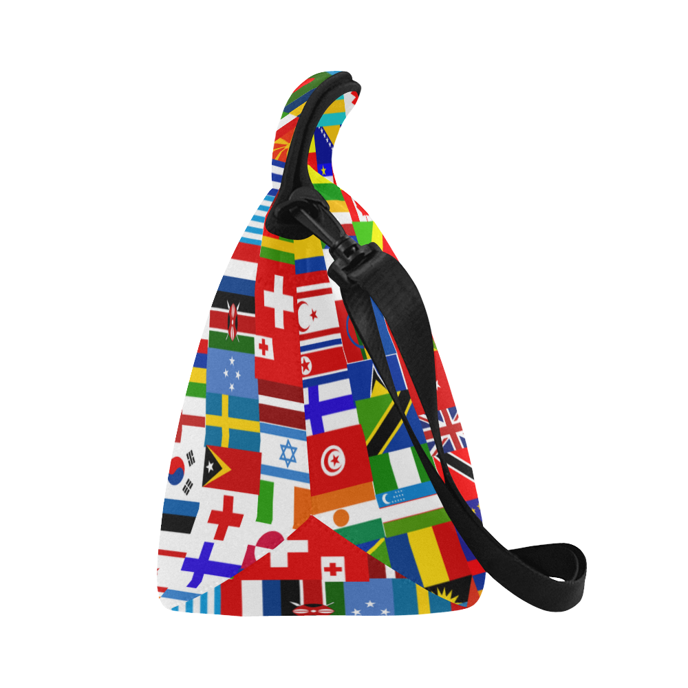 World Flag Montage Neoprene Lunch Bag/Large (Model 1669)