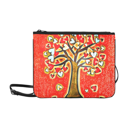 Watercolor Love Tree Slim Clutch Bag (Model 1668)