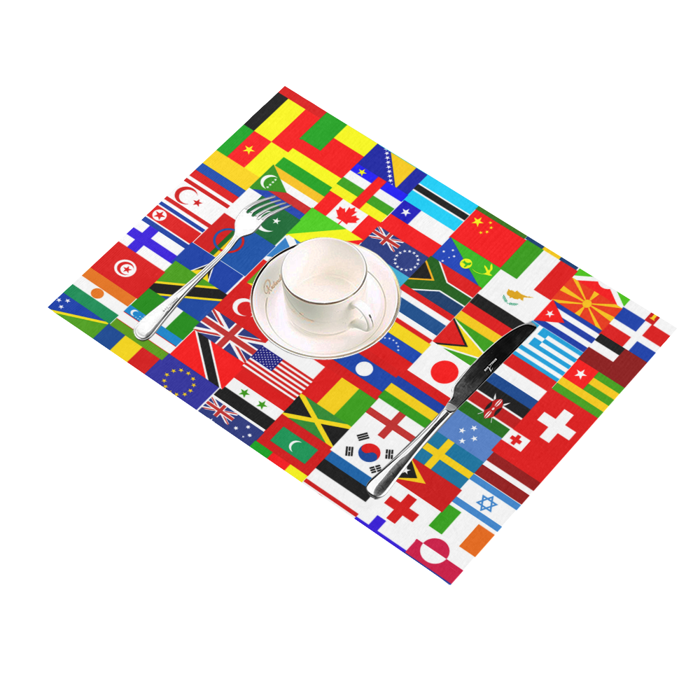World Flag Montage Placemat 14’’ x 19’’ (Six Pieces)