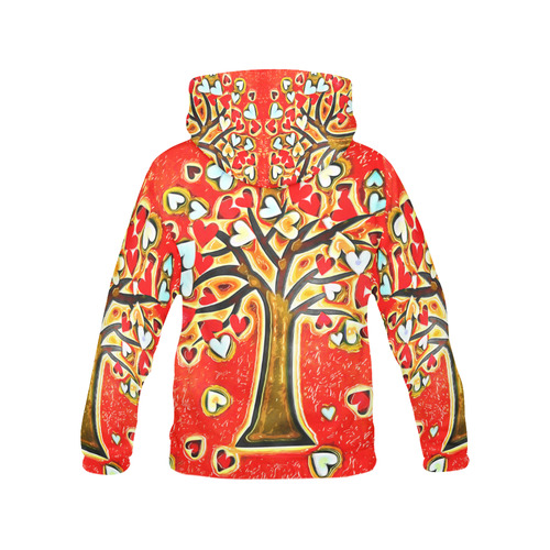Watercolor Love Tree All Over Print Hoodie for Men/Large Size (USA Size) (Model H13)