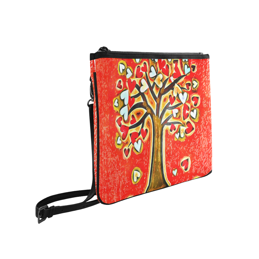 Watercolor Love Tree Slim Clutch Bag (Model 1668)