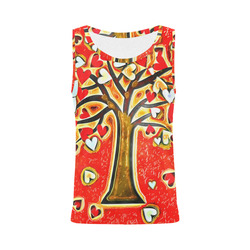 Watercolor Love Tree All Over Print Tank Top for Women (Model T43)