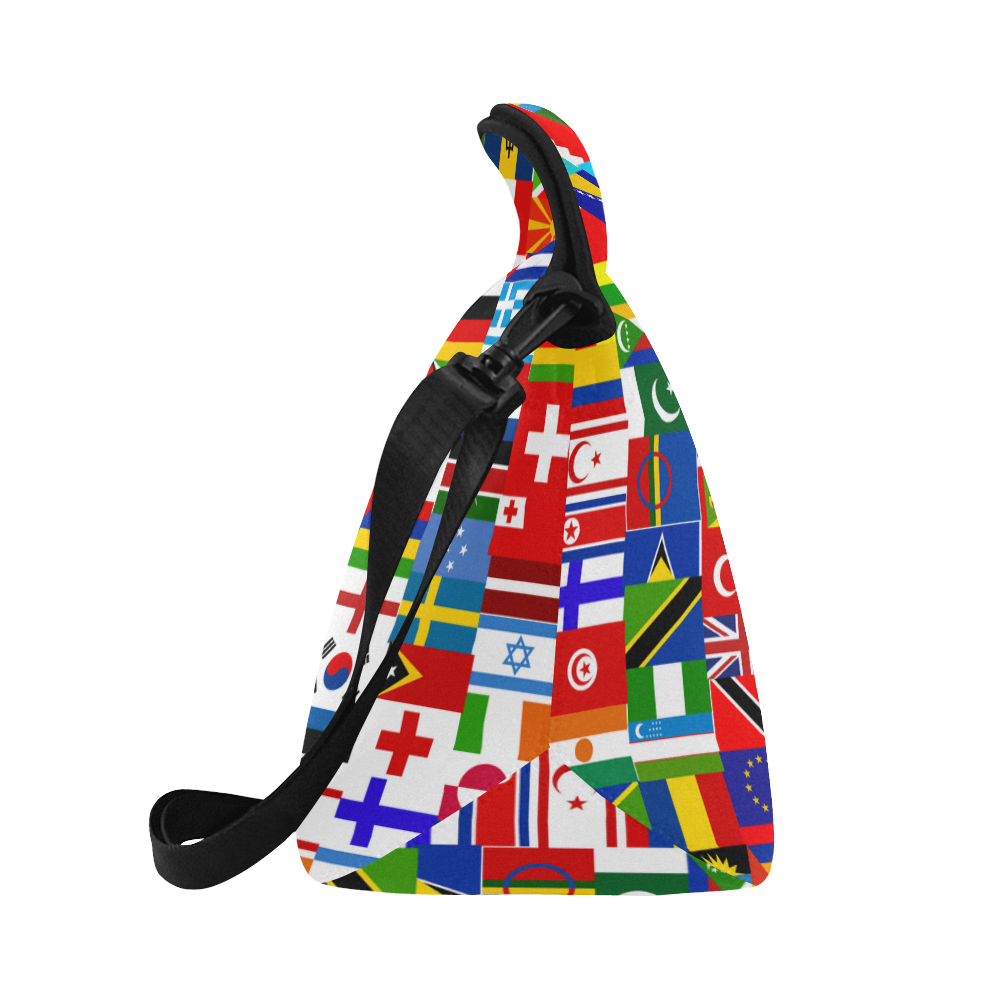 World Flag Montage Neoprene Lunch Bag/Large (Model 1669)