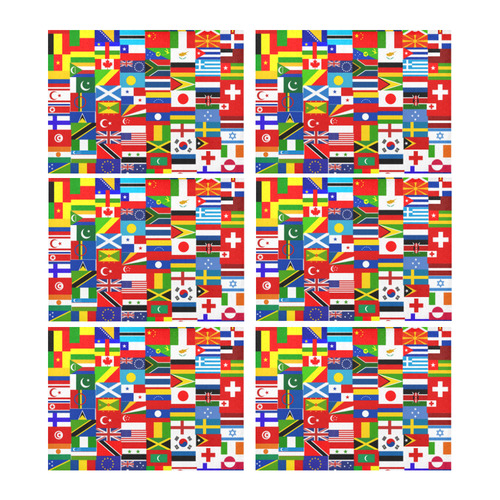 World Flag Montage Placemat 14’’ x 19’’ (Six Pieces)