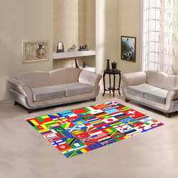 World Flag Montage Area Rug 5'3''x4'