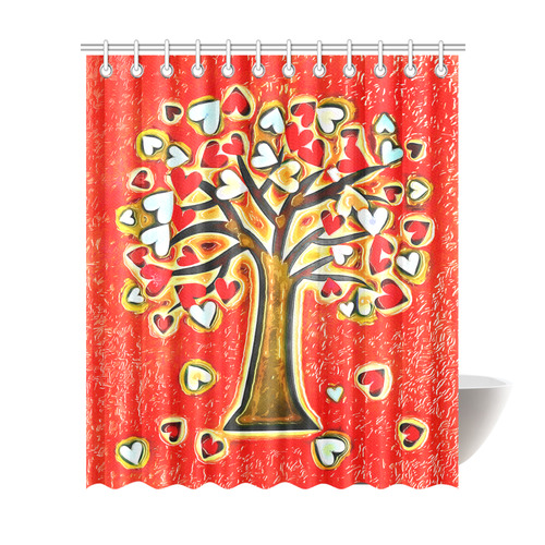 Watercolor Love Tree Shower Curtain 72"x84"