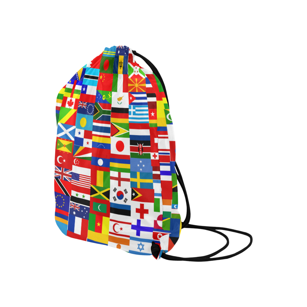 World Flag Montage Large Drawstring Bag Model 1604 (Twin Sides)  16.5"(W) * 19.3"(H)