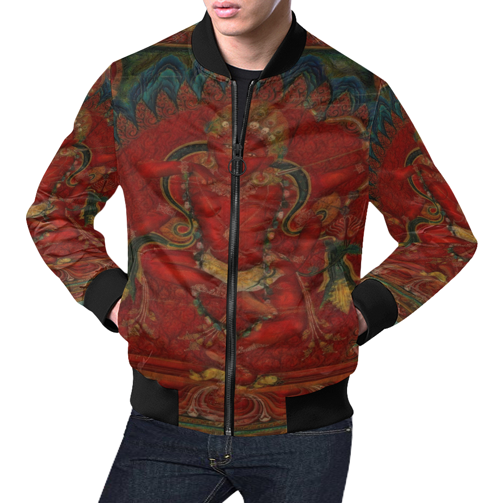 Kurukulla From Tibetan Buddhism All Over Print Bomber Jacket for Men (Model H19)