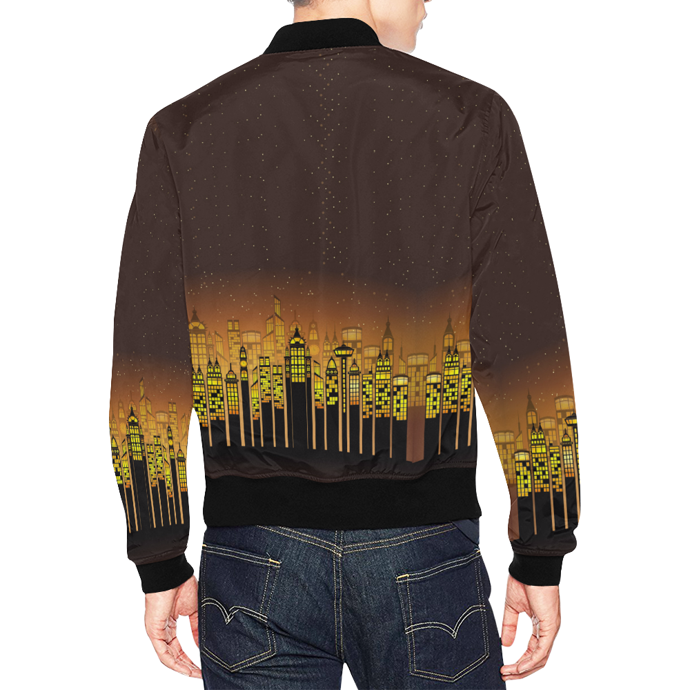 Night In The City All Over Print Bomber Jacket for Men (Model H19)