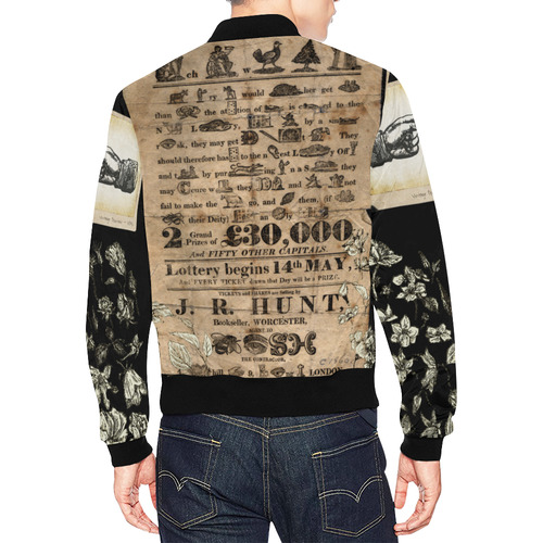 Pictogram All Over Print Bomber Jacket for Men (Model H19)