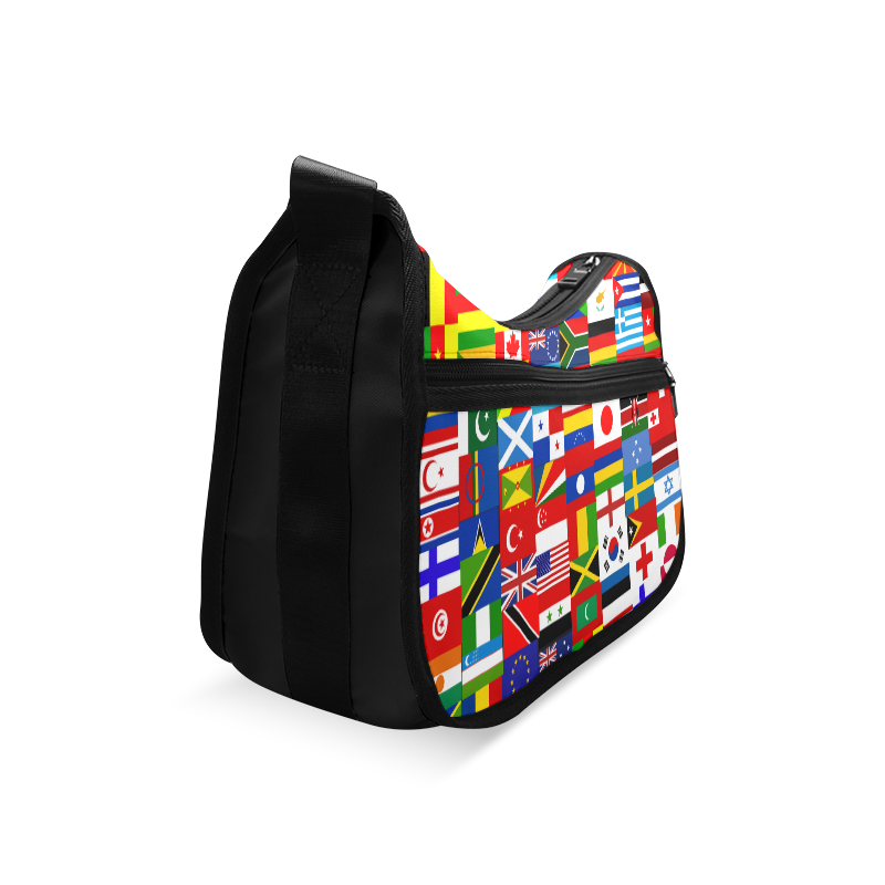 World Flag Montage Crossbody Bags (Model 1616)