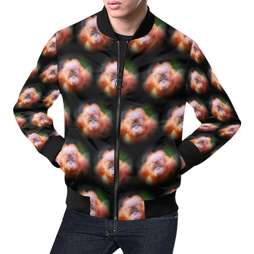 cute animal drops- Baby Orang by JamColors All Over Print Bomber Jacket for Men (Model H19)