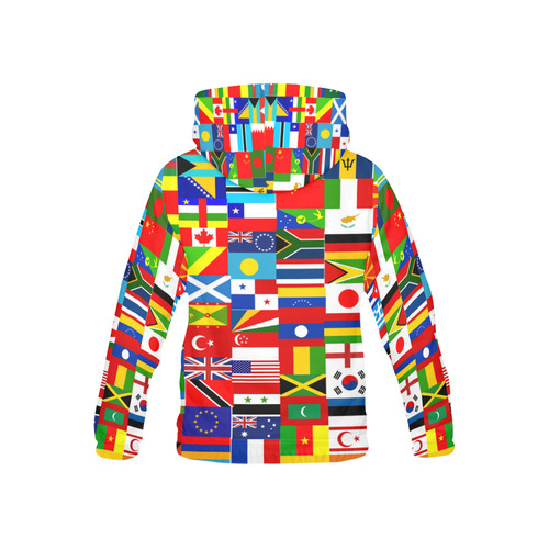 World Flag Montage All Over Print Hoodie for Kid (USA Size) (Model H13)
