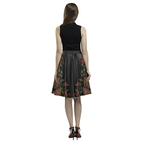 Metis Art Skirts Native Beading Skirts Melete Pleated Midi Skirt (Model D15)