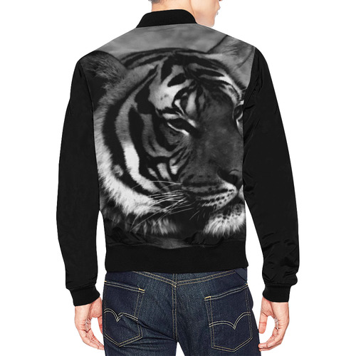 B&W Tiger All Over Print Bomber Jacket for Men (Model H19)