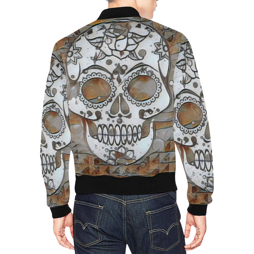 funky Skull B by Jamcolors All Over Print Bomber Jacket for Men (Model H19)