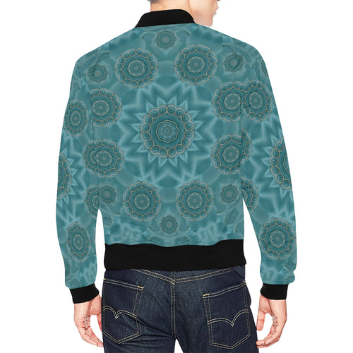 Wood and stars in the blue pop art All Over Print Bomber Jacket for Men (Model H19)