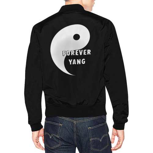 Forever Yang (Yin Yang) All Over Print Bomber Jacket for Men (Model H19)