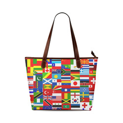 World Flag Montage Shoulder Tote Bag (Model 1646)