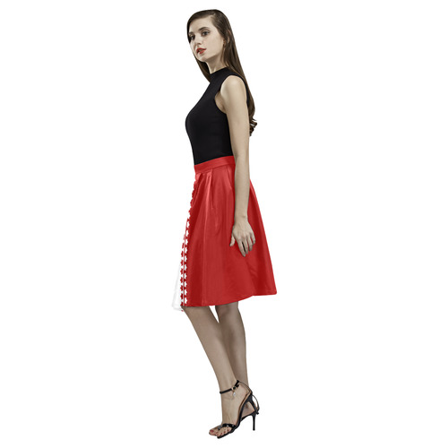 Classic Canada Skirts Canada Flag Skirts Melete Pleated Midi Skirt (Model D15)