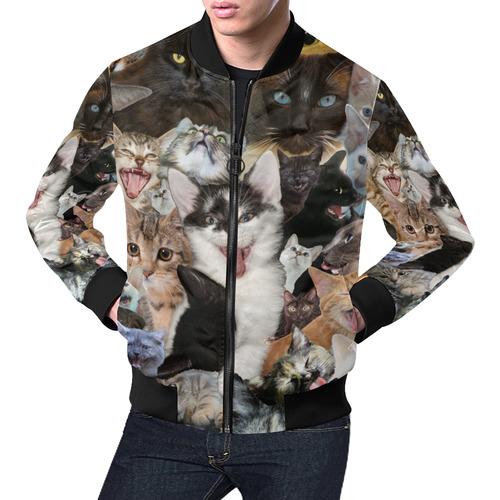 Crazy Kitten Show All Over Print Bomber Jacket for Men (Model H19)