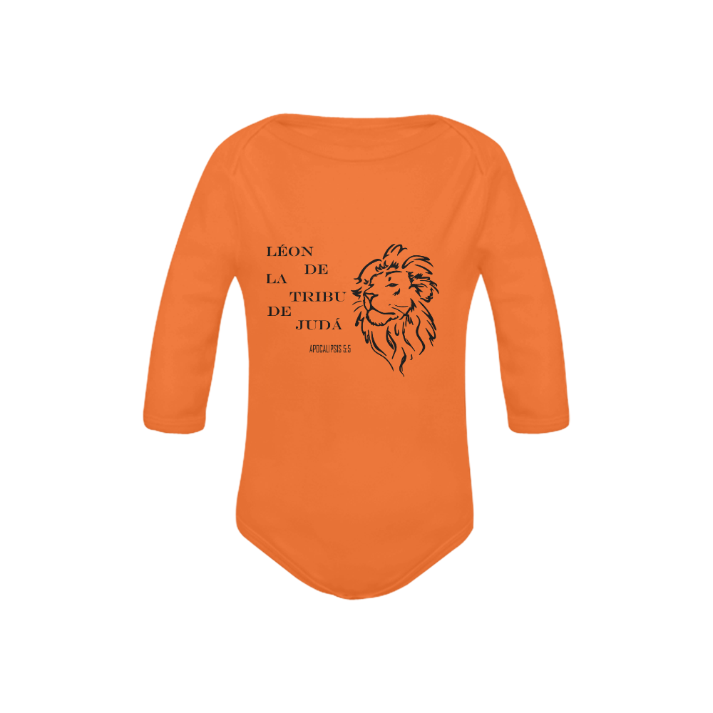 Lion-of juda orange baby spanish Baby Powder Organic Long Sleeve One Piece (Model T27)