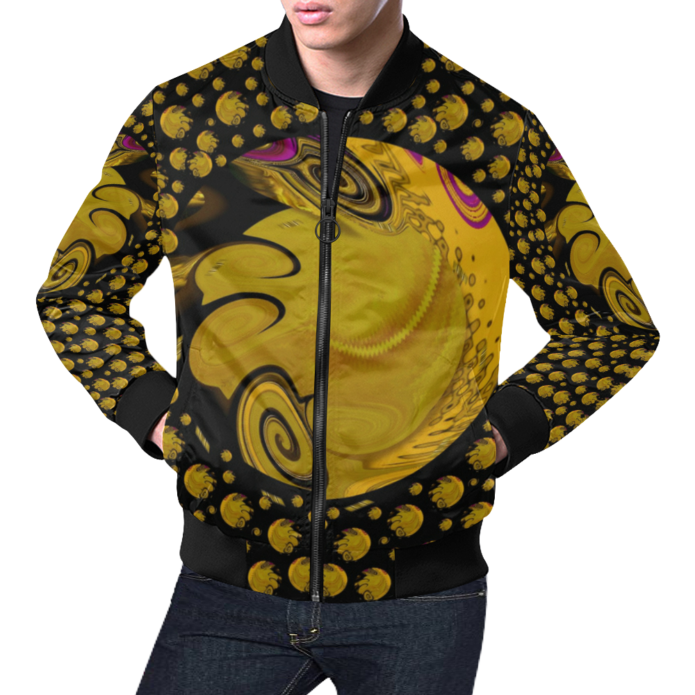 Silent galaxy and space filled of planets All Over Print Bomber Jacket for Men (Model H19)